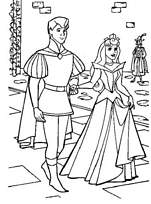 coloriage la belle au bois dormant et le prince